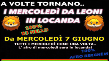 Mercoledì Afro alla Locanda del Santo Bevitore Mercoledì Afro alla Locanda del Santo Bevitore